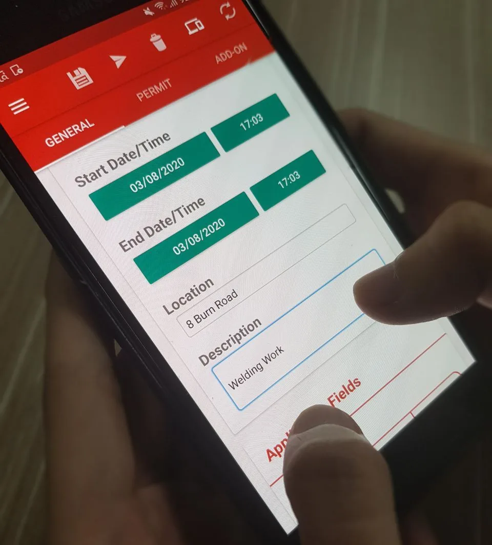 Applying for a permit to work on a mobile phone